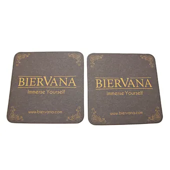 Square Customized Designs Brown Paper Coaster for Drinks
