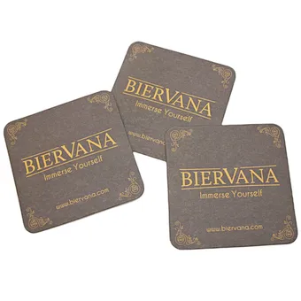Square Customized Designs Brown Paper Coaster for Drinks