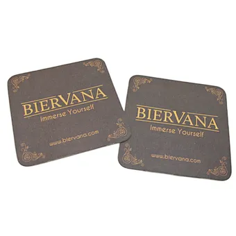 Square Customized Designs Brown Paper Coaster for Drinks